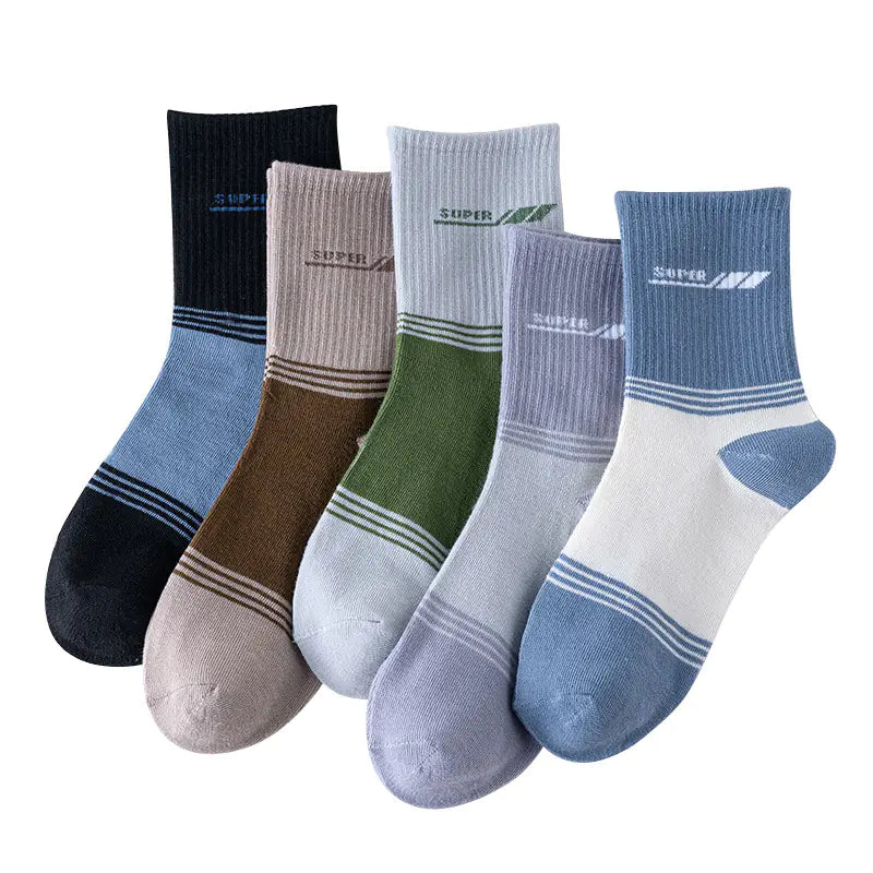 Trendy Japanese Style Mid-Calf Solid Color Socks