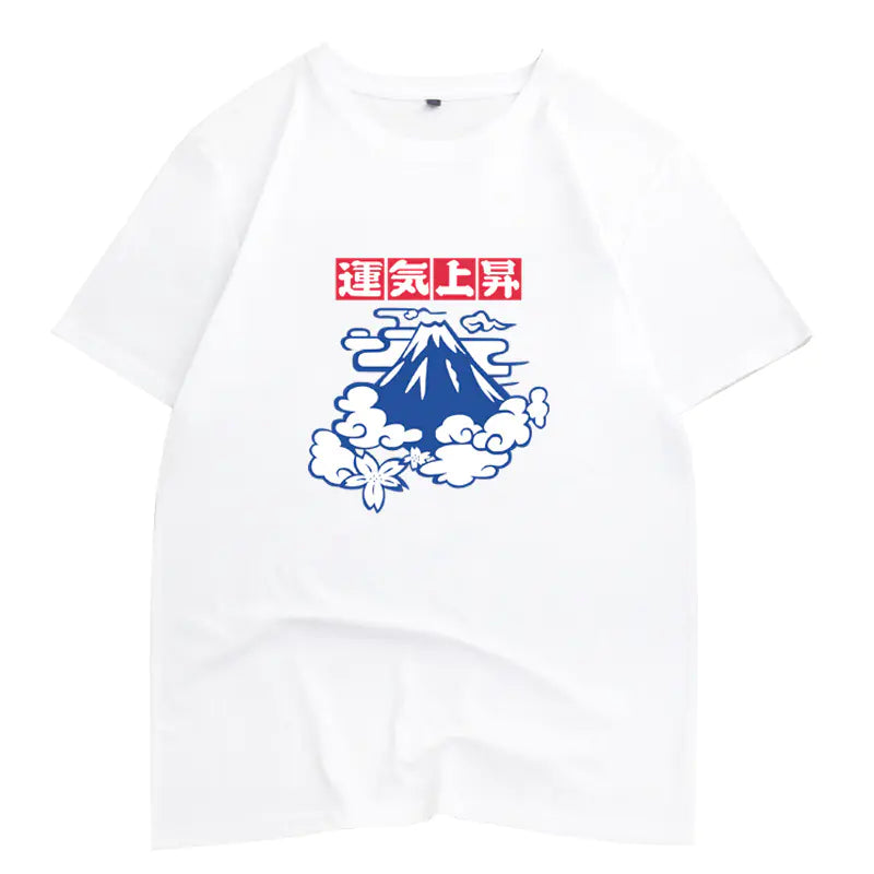 Short Sleeve T-Shirt with Unique Mt Fuji Print
