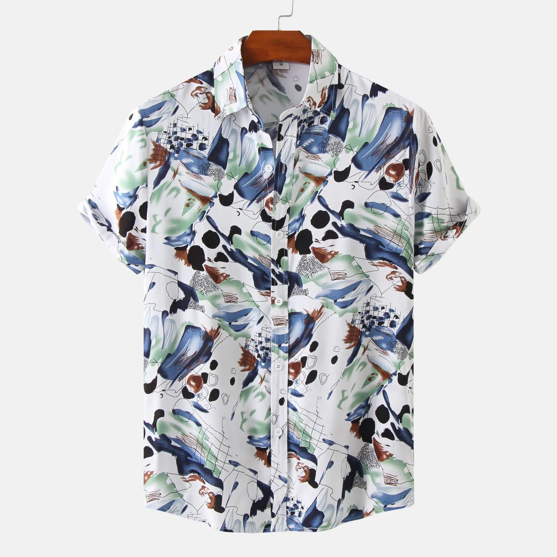 Men's Short Sleeve Casual Button Shirt