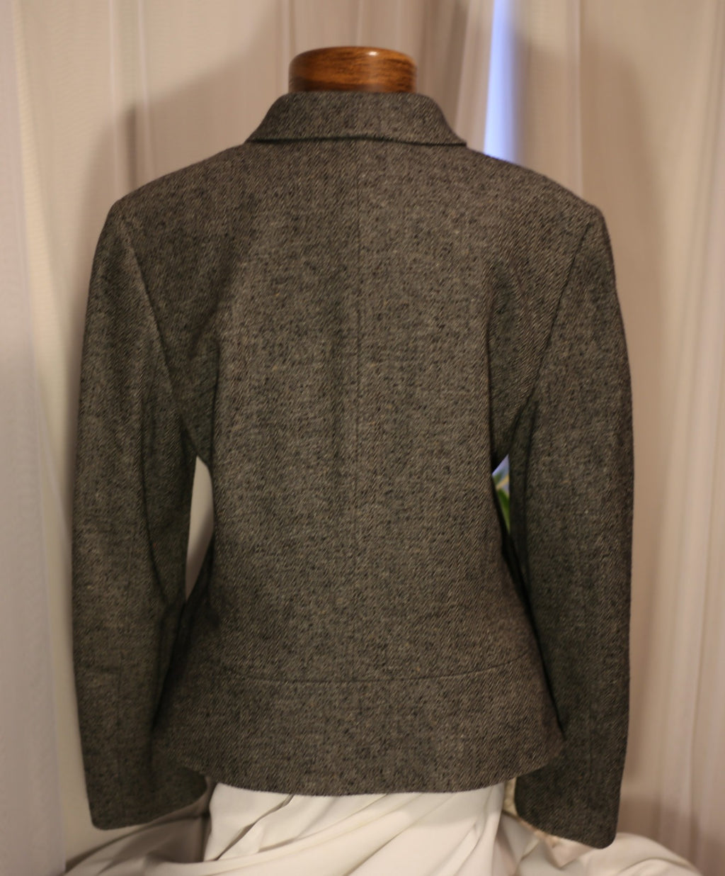 Ann Taylor Wool Jacket Women's Charcoal Gray Collared Full Zip
