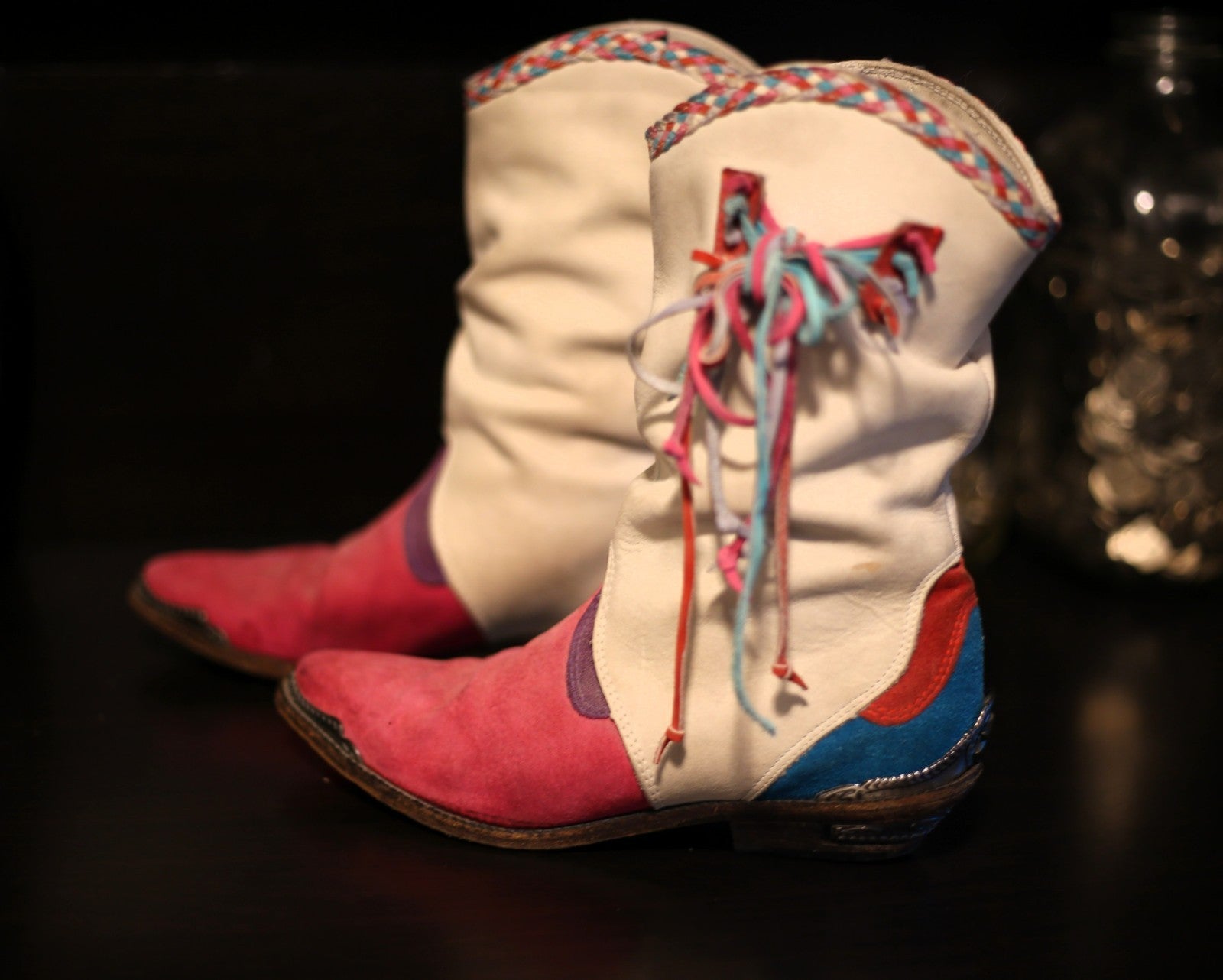 Vintage Zodiac Western Boots Women 6M Leather Cowboy Boots Metal Star Heel