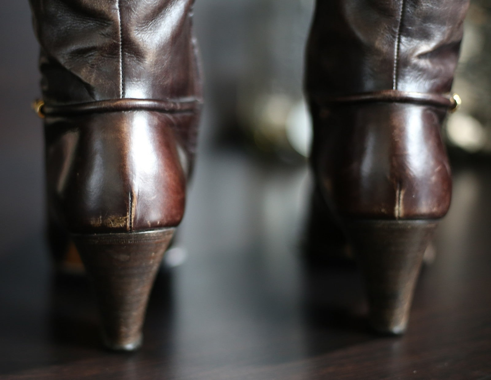 Salvatore Ferragamo For Saks Fifth Avenue Size 6..5 Women’s Tall Brown Zip Boots