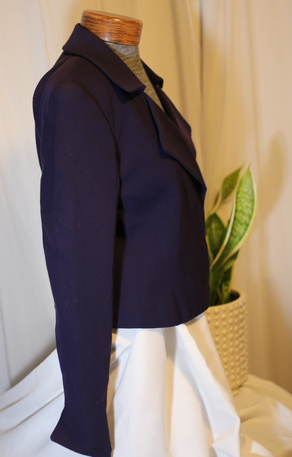 Linda Allard for Ellen Tracy 100% Wool Jacket Vintage Dark Purple Size 2