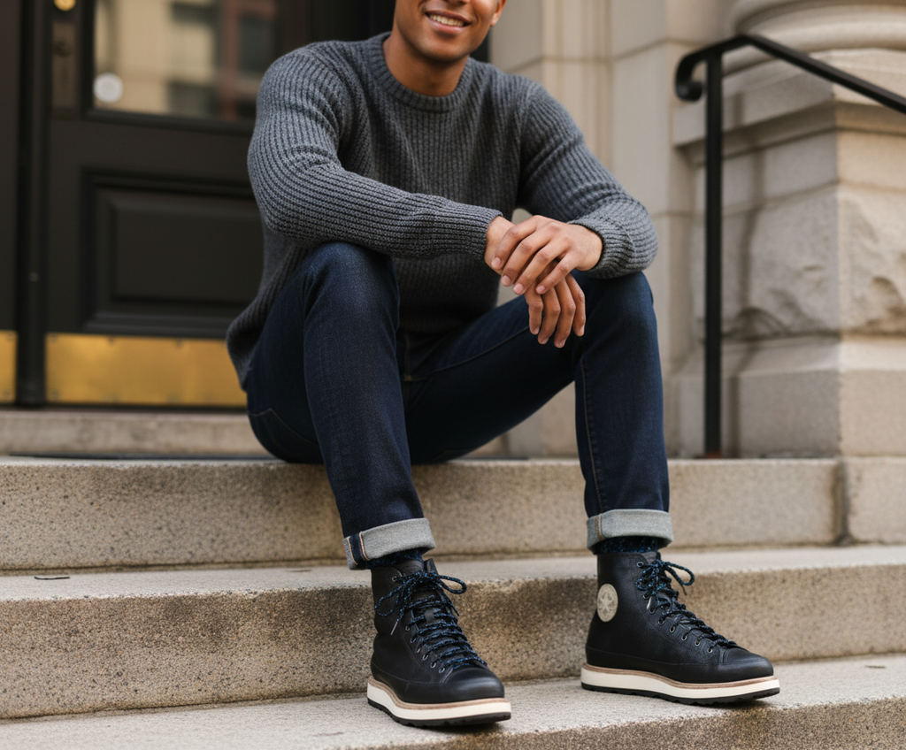 Converse Chuck Taylor Crafted Boot Leather High Men’s Sz 11.5 Black 162355C