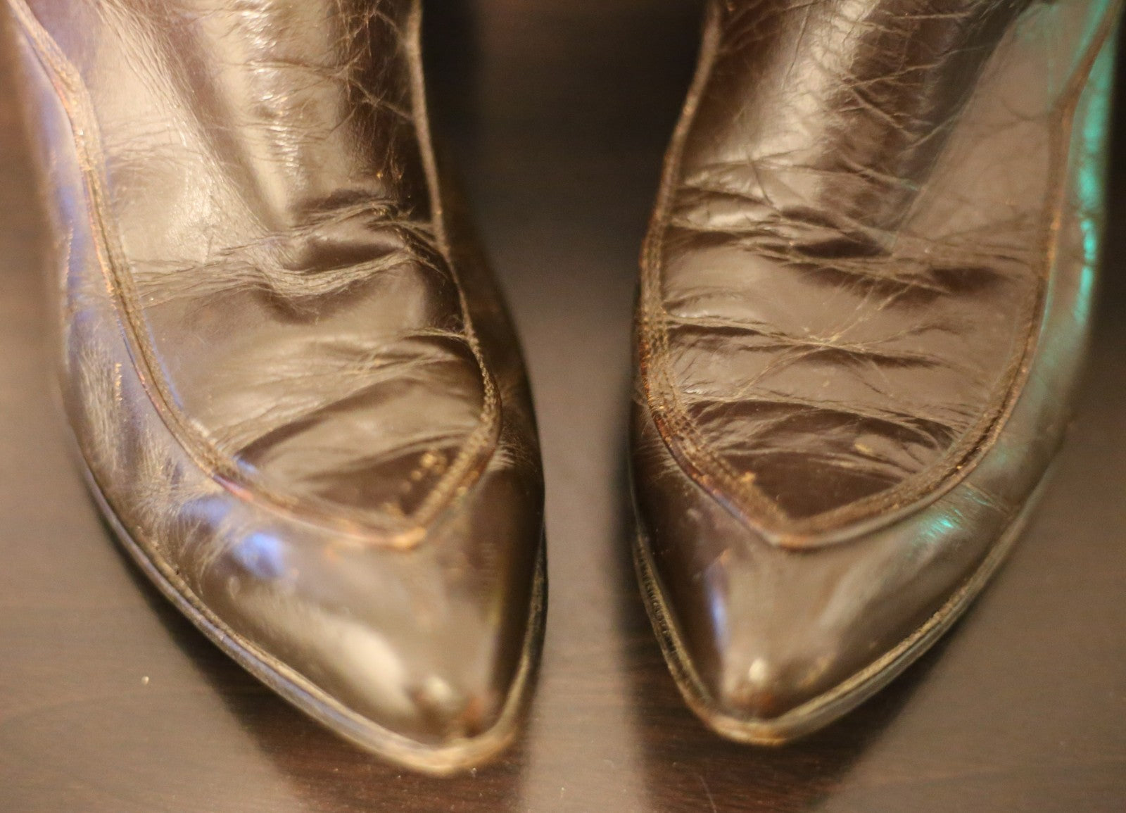 Vintage Tony Lama Black Labels Ladies Western Boots In Dark Brown Size 5.5 C