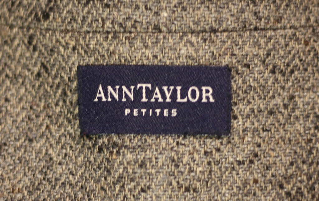 Ann Taylor Wool Jacket Women's Charcoal Gray Collared Full Zip