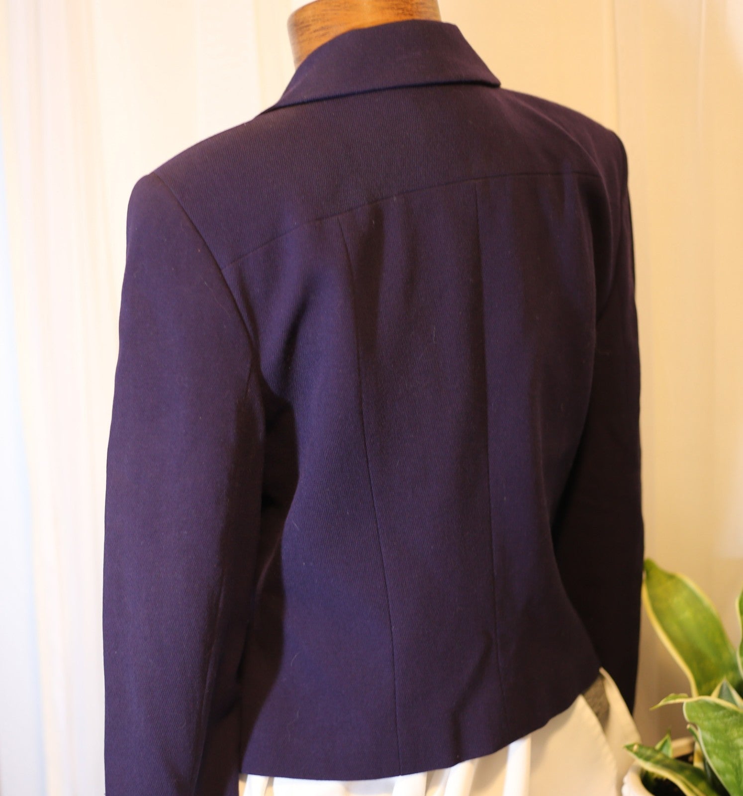 Linda Allard for Ellen Tracy 100% Wool Jacket Vintage Dark Purple Size 2