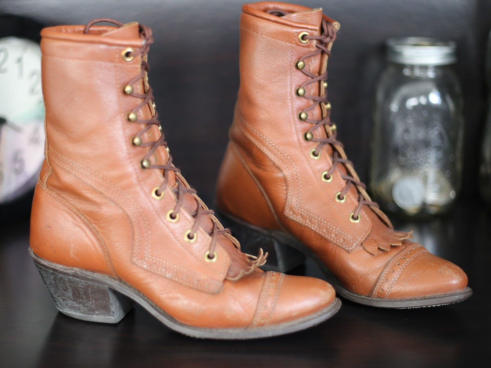 Vintage Women's Capezio Boots Kiltie Cap Toe Lace Up Boots - 5.5 M