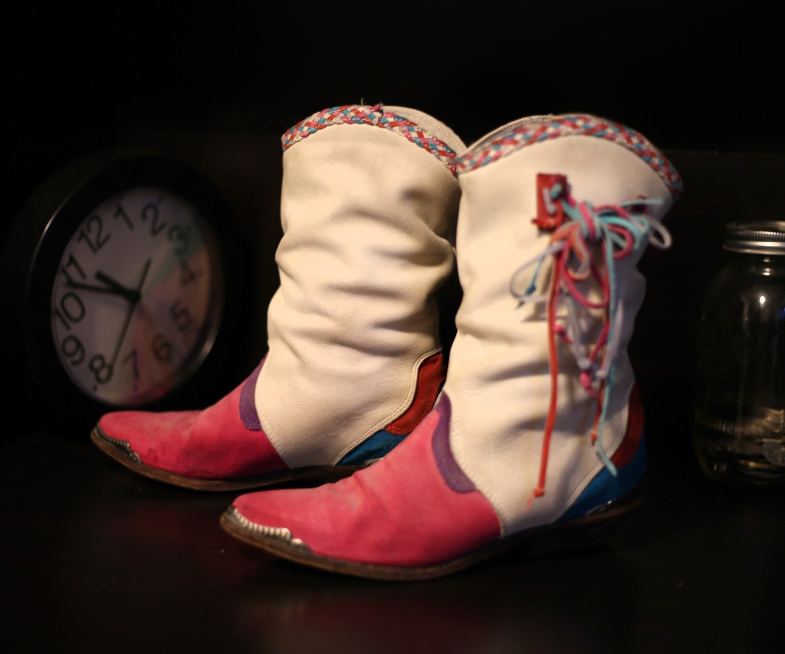 Vintage Zodiac Western Boots Women 6M Leather Cowboy Boots Metal Star Heel