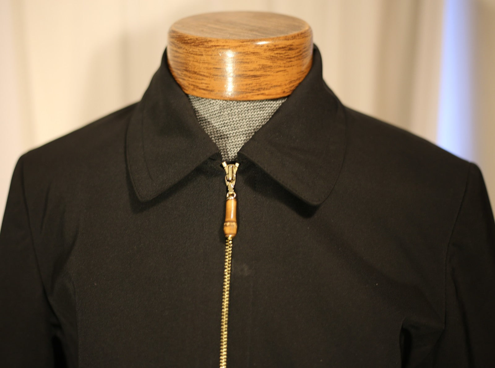 Vintage Etcetera Jacket, Jet Black Zip Front Women's Long Sleeve Size 2