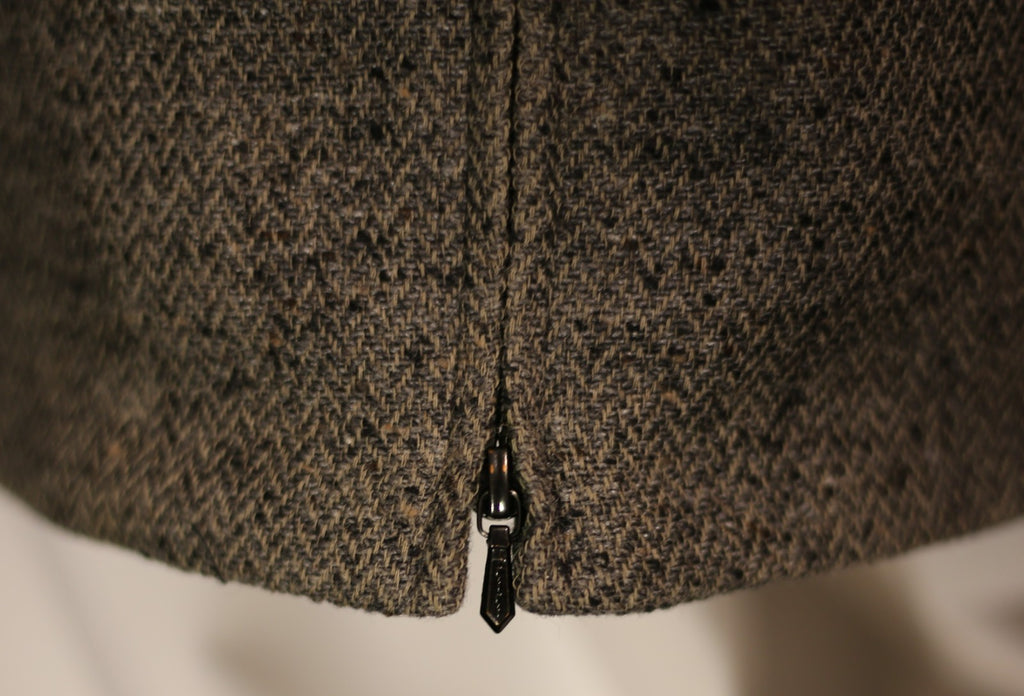 Ann Taylor Wool Jacket Women's Charcoal Gray Collared Full Zip