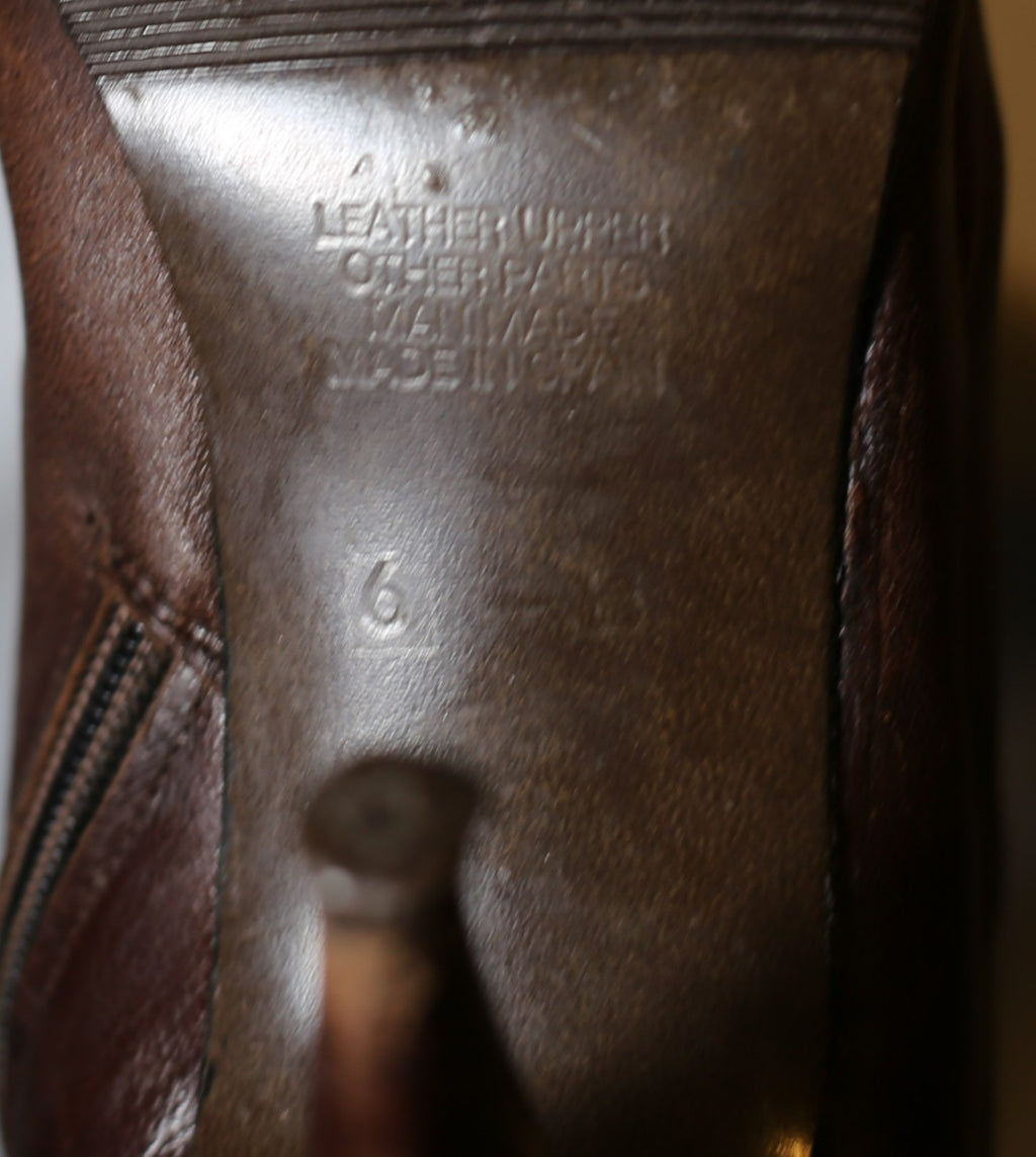 Halston III Dark Brown leather upper knee-high boot four-inch heel