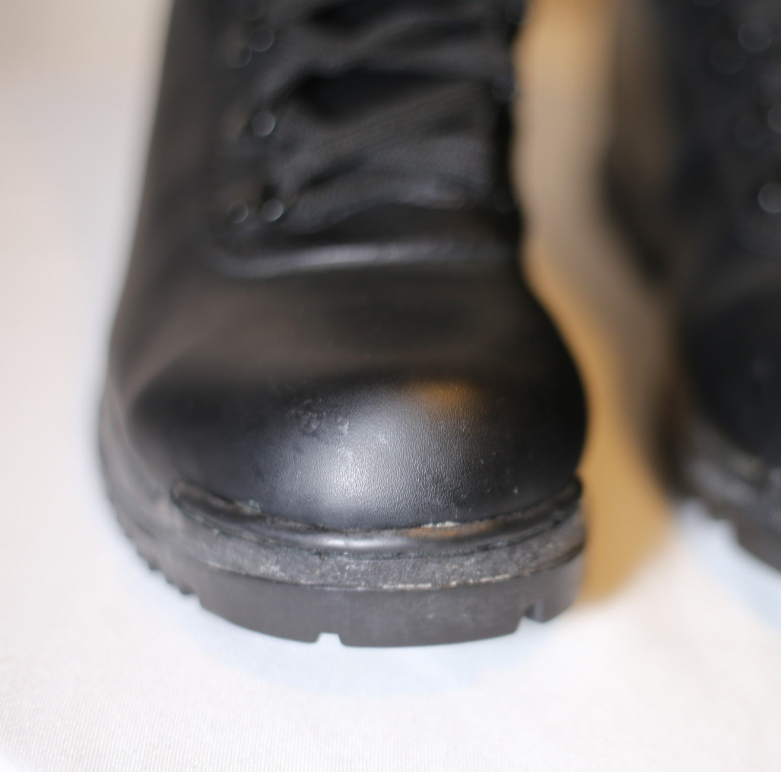 Rugged Outback Men’s Waterproof Work Boots Black Faux Leather Lace-Up Sz 10.5