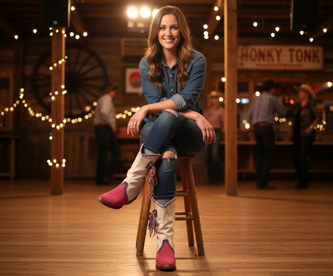 Vintage Zodiac Western Boots Women 6M Leather Cowboy Boots Metal Star Heel