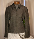 Ann Taylor Wool Jacket Women's Charcoal Gray Collared Full Zip