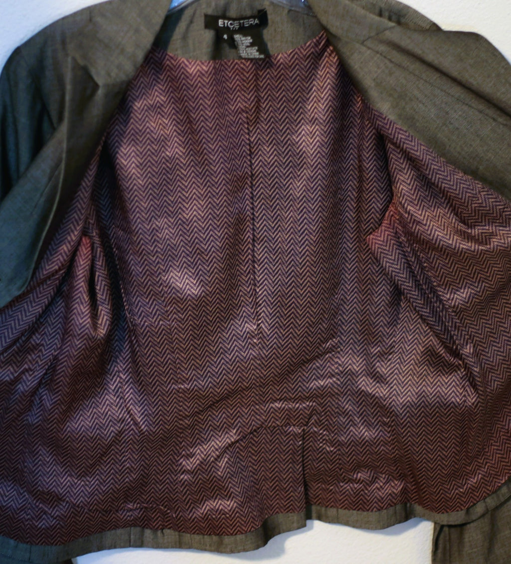 Vintage, ETCETERA Charcoal Gray Jacket Blazer sz 4