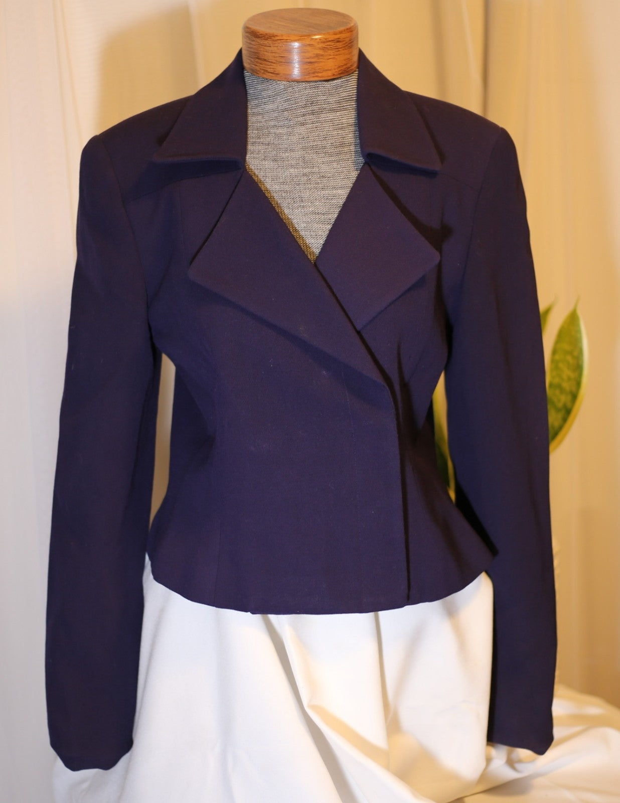 Linda Allard for Ellen Tracy 100% Wool Jacket Vintage Dark Purple Size 2
