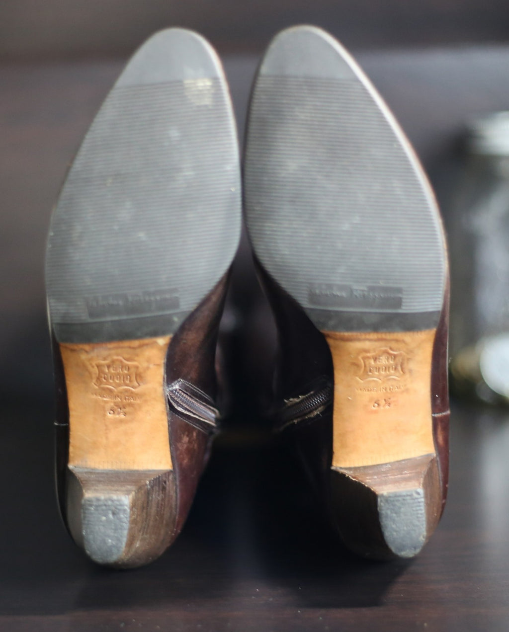 Salvatore Ferragamo For Saks Fifth Avenue Size 6..5 Women’s Tall Brown Zip Boots