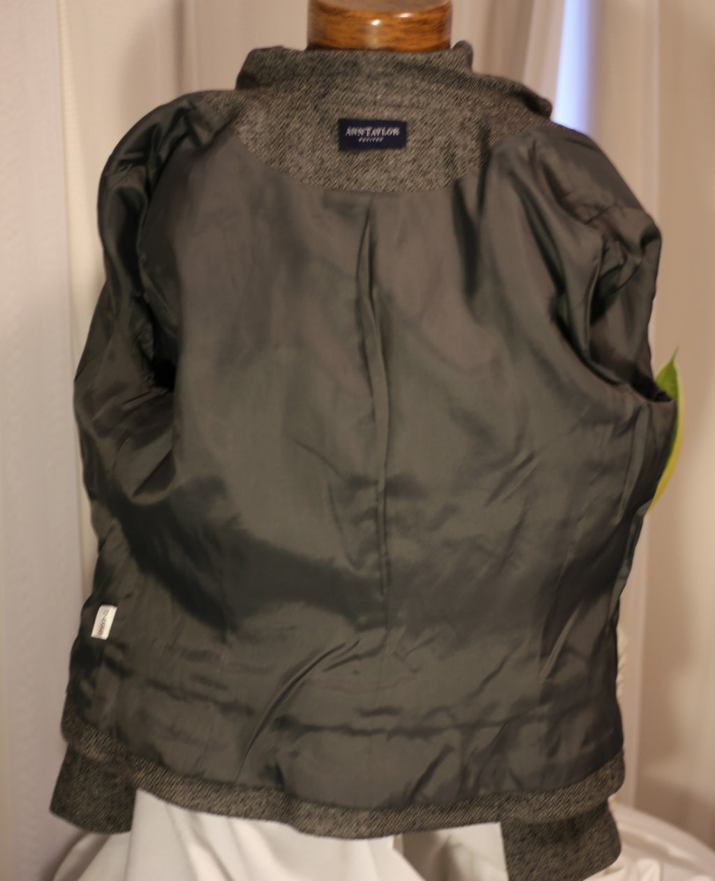 Ann Taylor Wool Jacket Women's Charcoal Gray Collared Full Zip