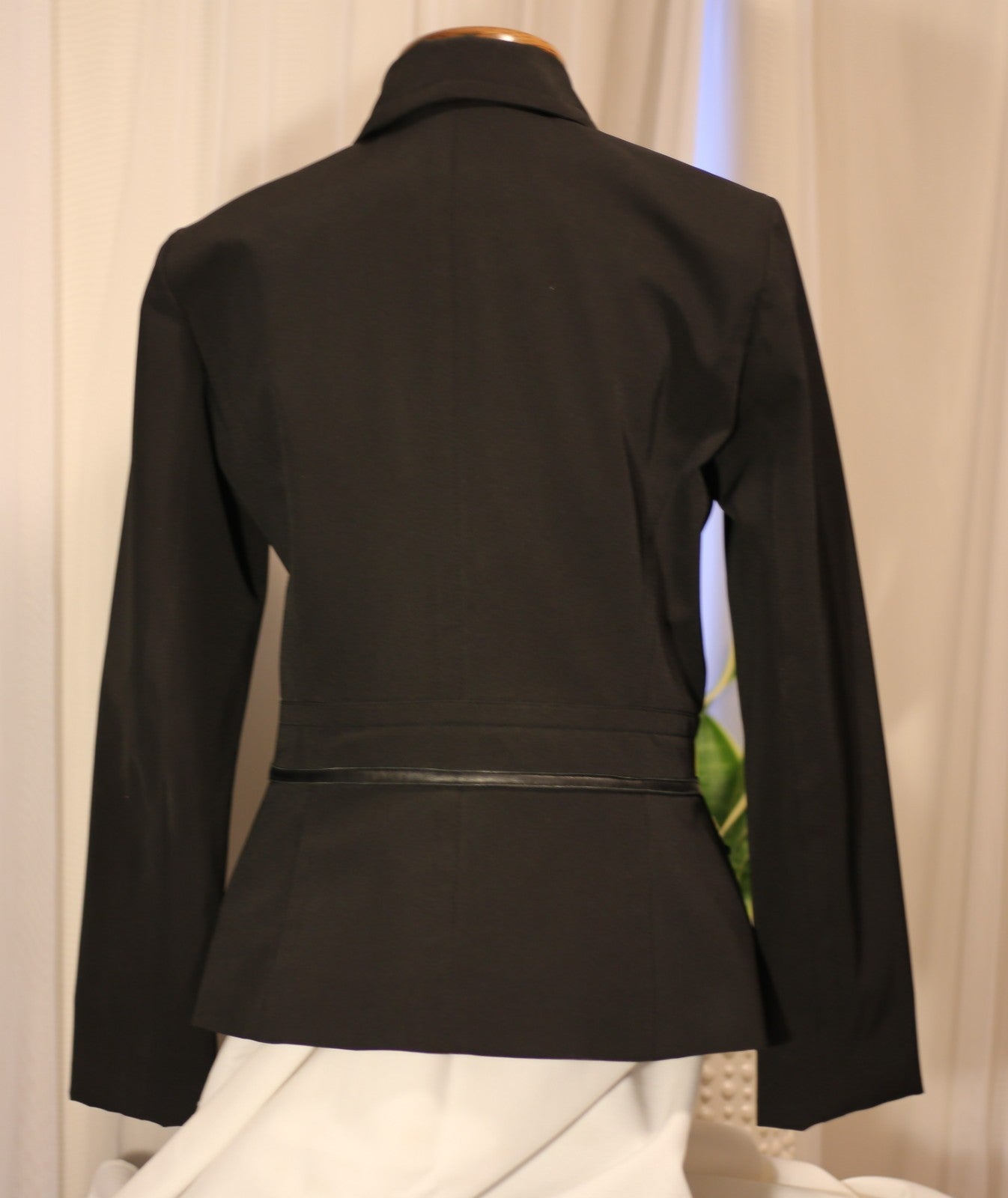 Vintage Etcetera Jacket, Jet Black Zip Front Women's Long Sleeve Size 2