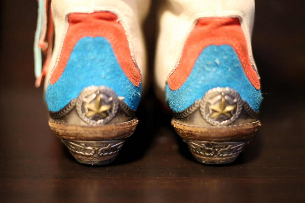 Vintage Zodiac Western Boots Women 6M Leather Cowboy Boots Metal Star Heel