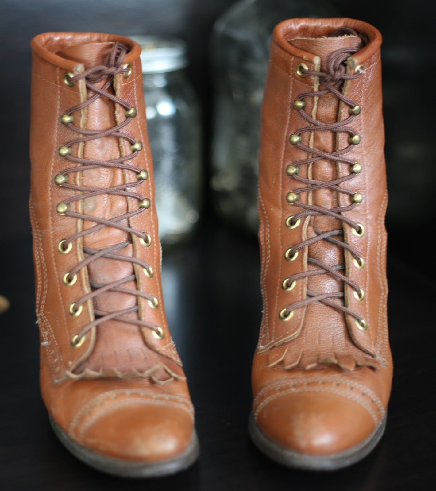 Vintage Women's Capezio Boots Kiltie Cap Toe Lace Up Boots - 5.5 M