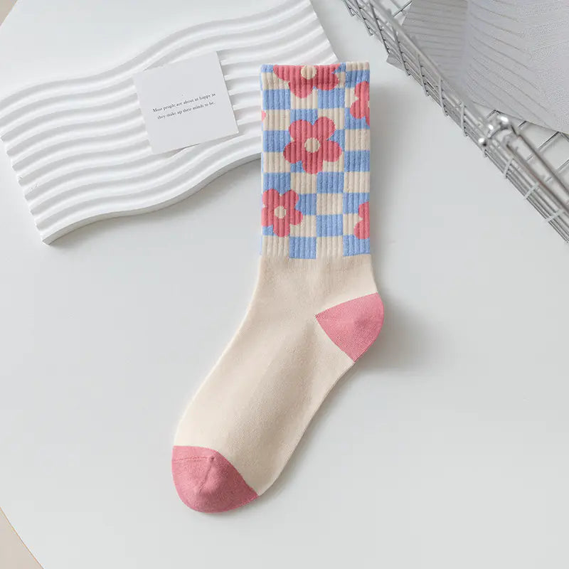 Medium Length Cartoon Jacquard Socks for Women