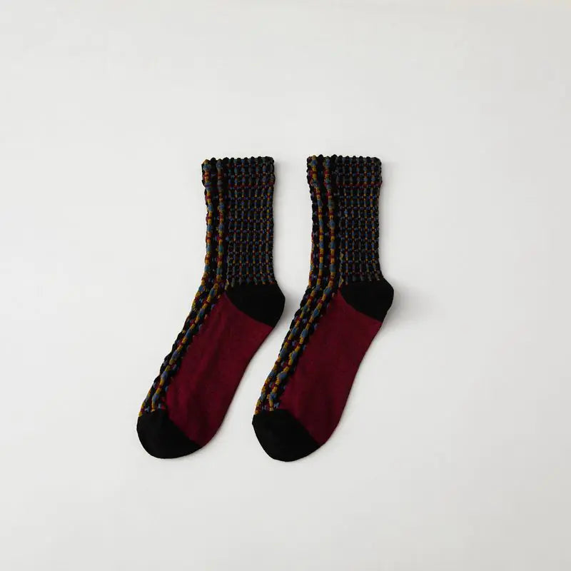 Retro Japanese British Style Cotton Tube Socks