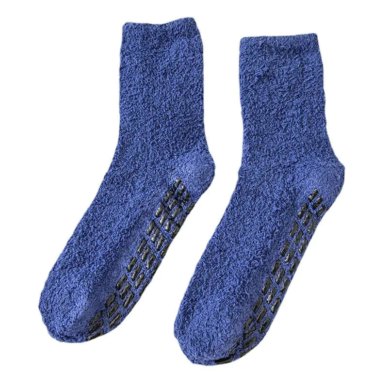 Men's Thick Coral Fleece Socks, Warm Mid-Calf Style