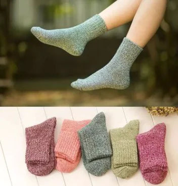 Thick Warm Rabbit Hair Socks - Cute Japanese Mid-Calf