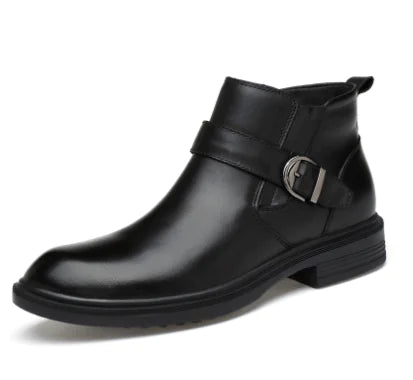 Plush Cowhide Cotton Business Boots Leather Shoes