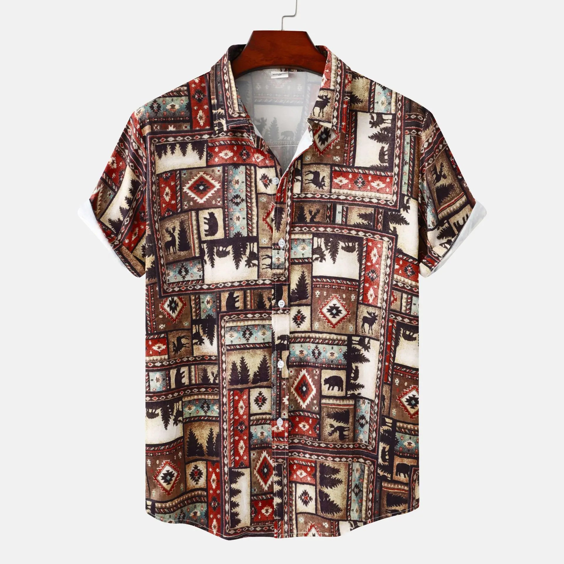 Men's Short Sleeve Casual Button Shirt