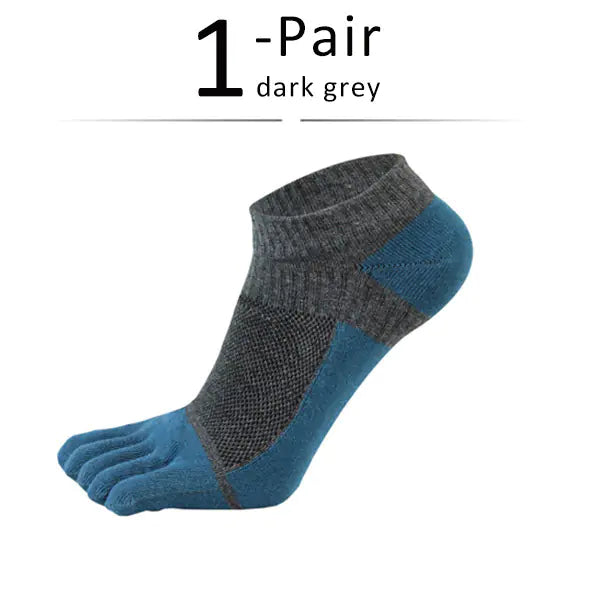 Men's Cotton Five-Finger Sports Socks - Breathable Comfort