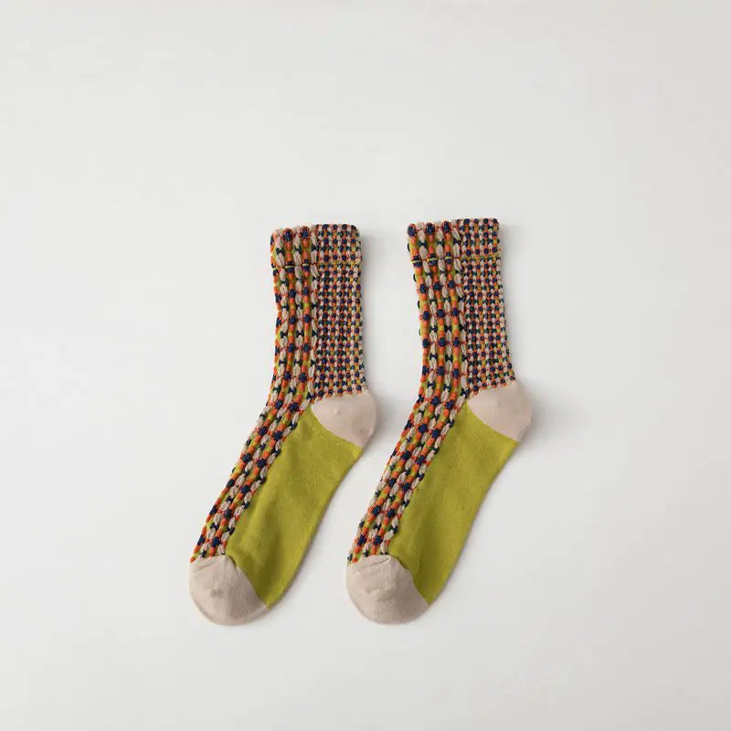 Retro Japanese British Style Cotton Tube Socks