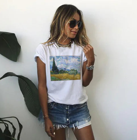 Van Gogh Various Print Loose T-Shirt for Women