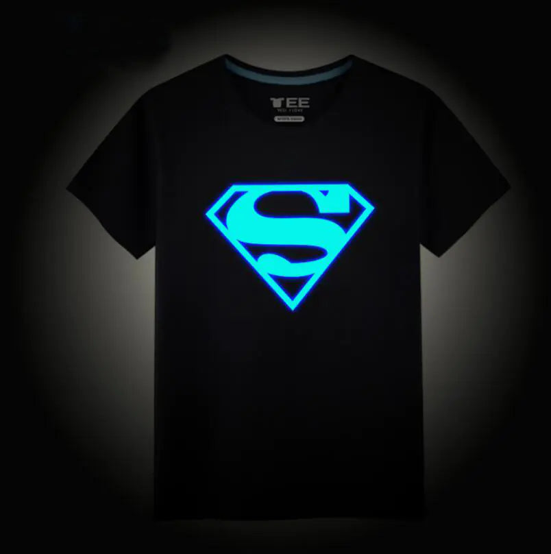 Glow-in-the-Dark Superhero Graphic T-Shirt