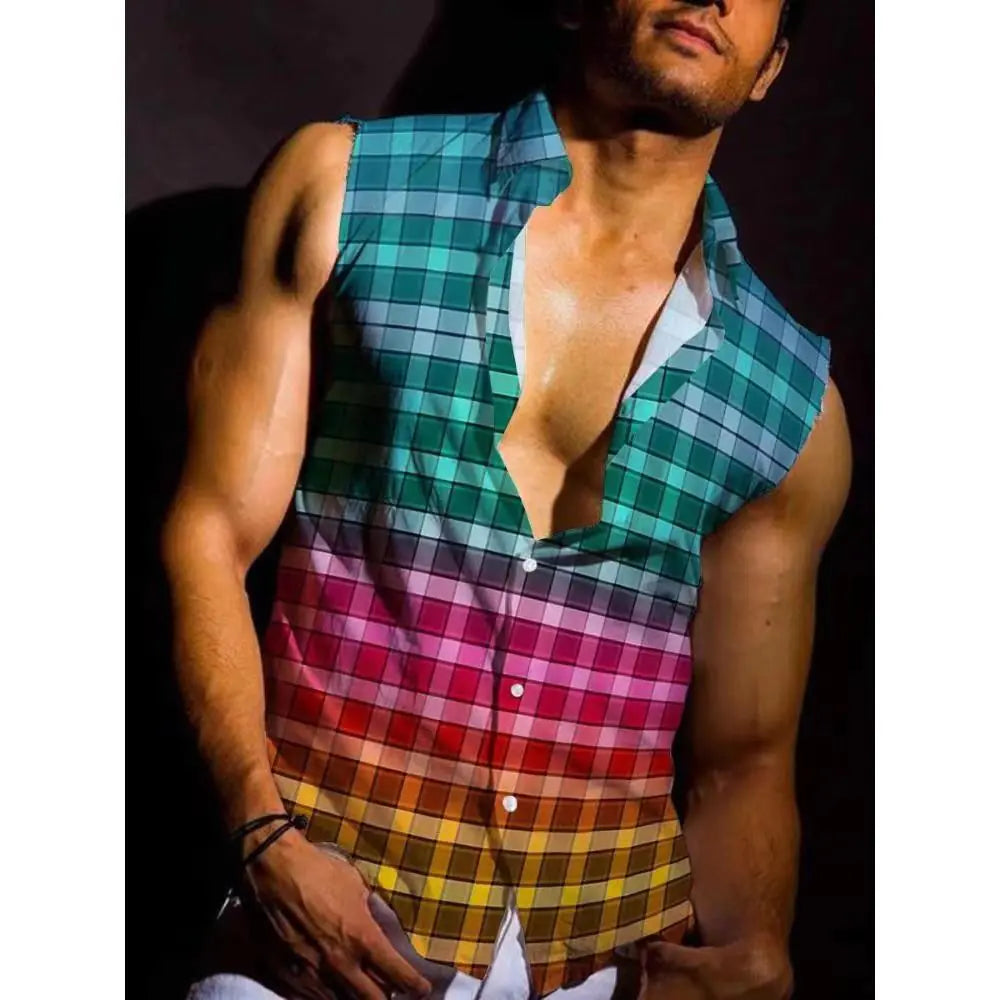 Men's Short Sleeve Casual Button Shirt