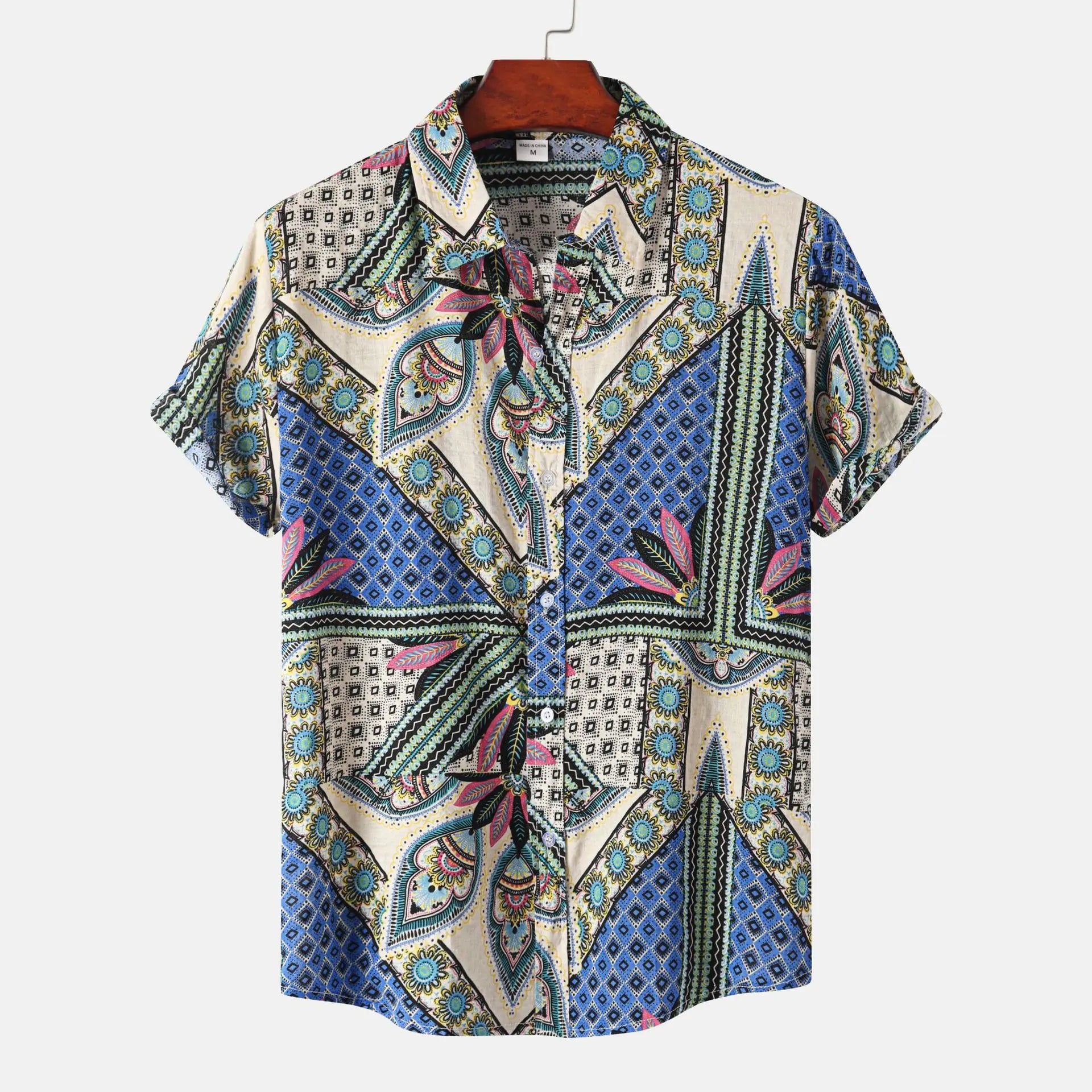 Men's Short Sleeve Casual Button Shirt