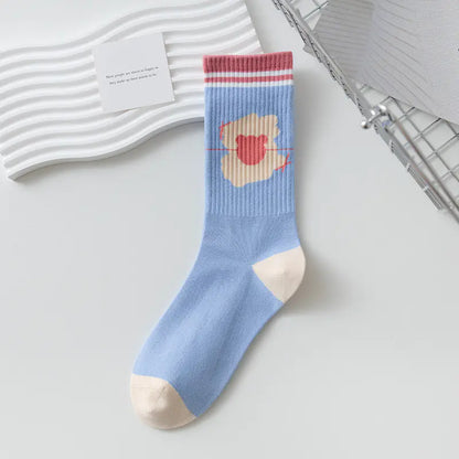Medium Length Cartoon Jacquard Socks for Women