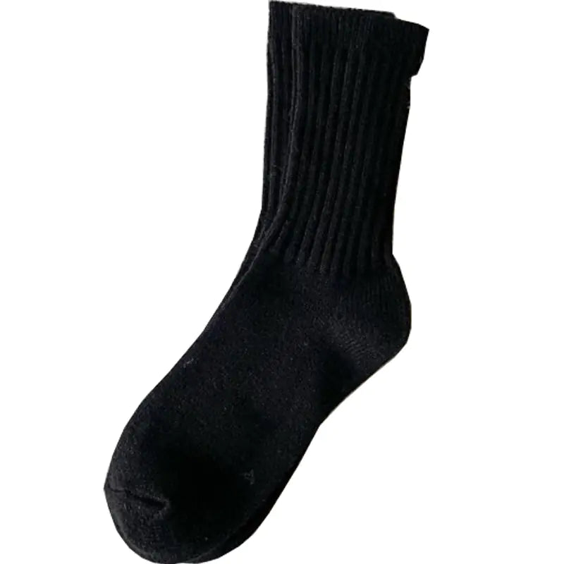 Thick Warm White Wool Mid-Calf Socks for Women