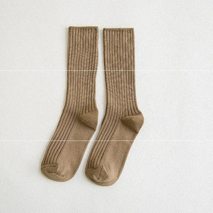 Striped Long Tube Cotton Socks for Women in Autumn/Winter