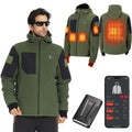 KEMIMOTO Hand Warmth Heated Jacket with 12V 20000mAh Battery Pack Heating Electric Hoodie with 8 Heating Zones Green L