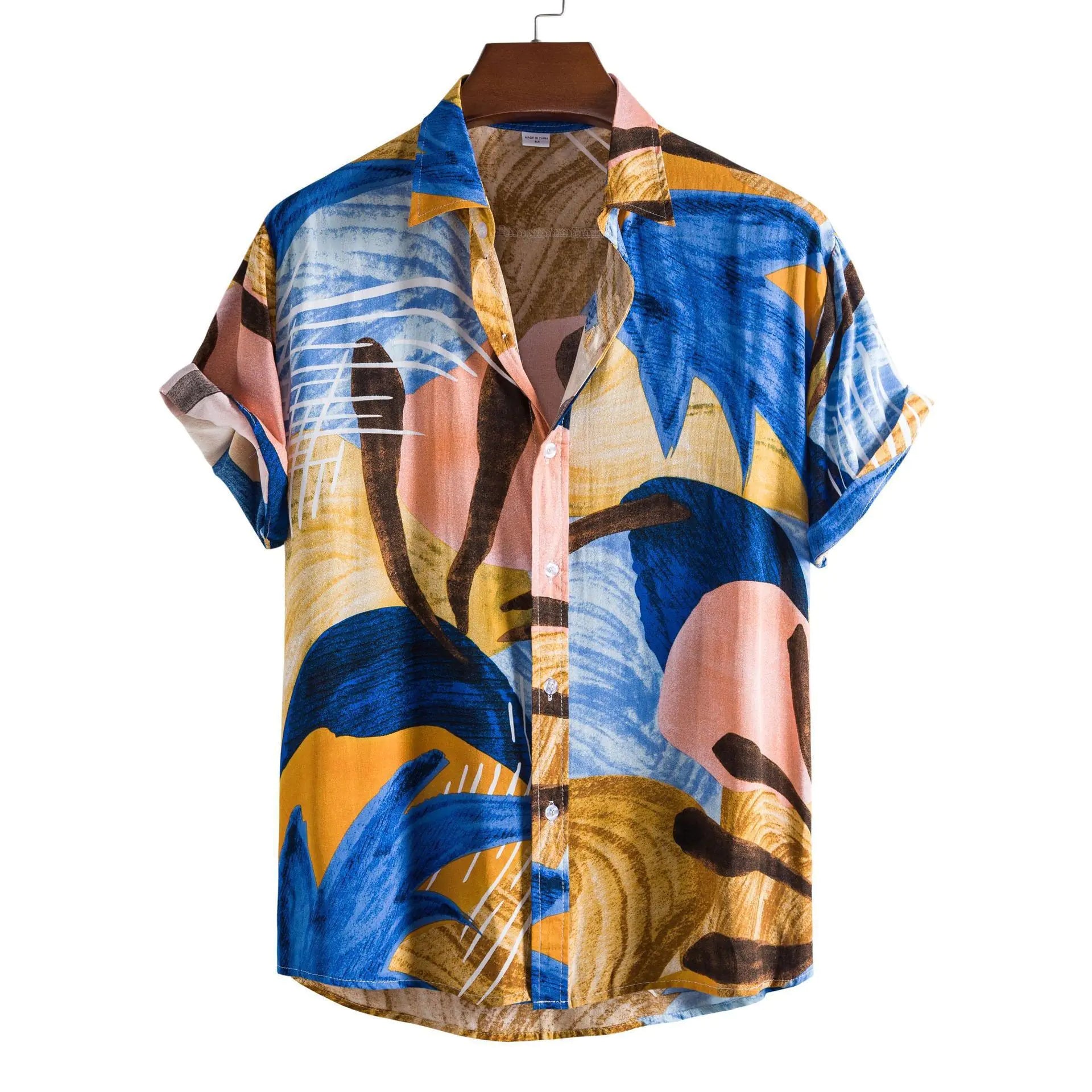 Men's Short Sleeve Casual Button Shirt