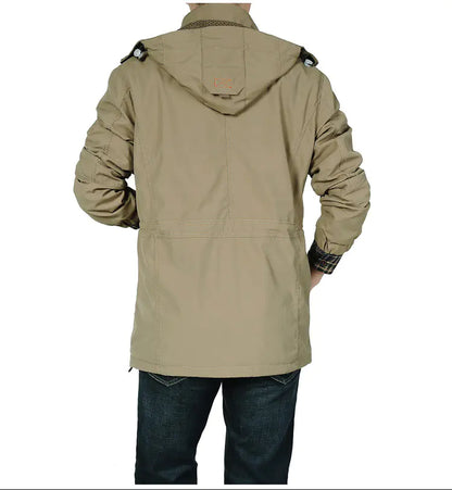 Hooded Jacket with Stand Collar and Windbreaker Design