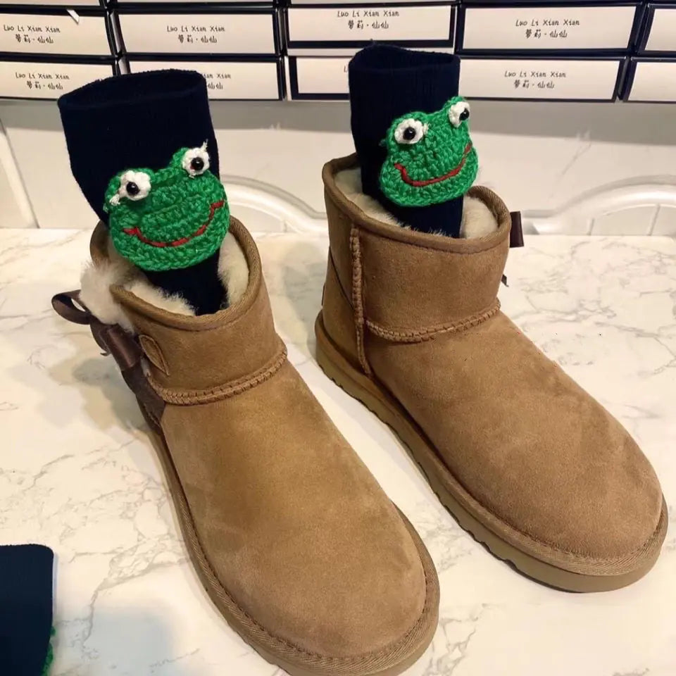 Fashionable Green Frog Women's Tube Socks