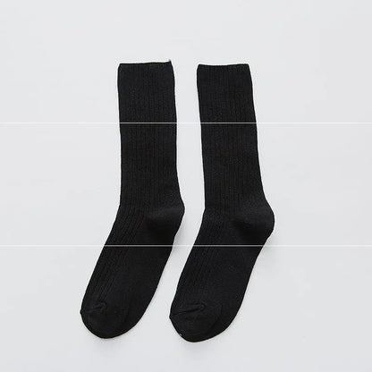 Striped Long Tube Cotton Socks for Women in Autumn/Winter