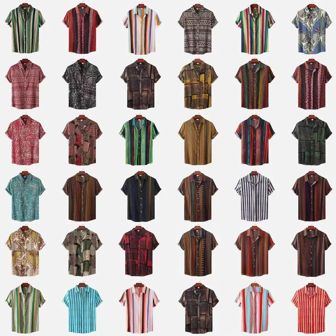 Men's Short Sleeve Casual Button Shirt