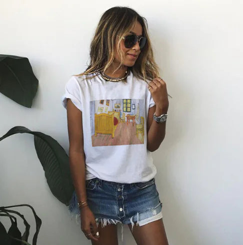 Van Gogh Various Print Loose T-Shirt for Women
