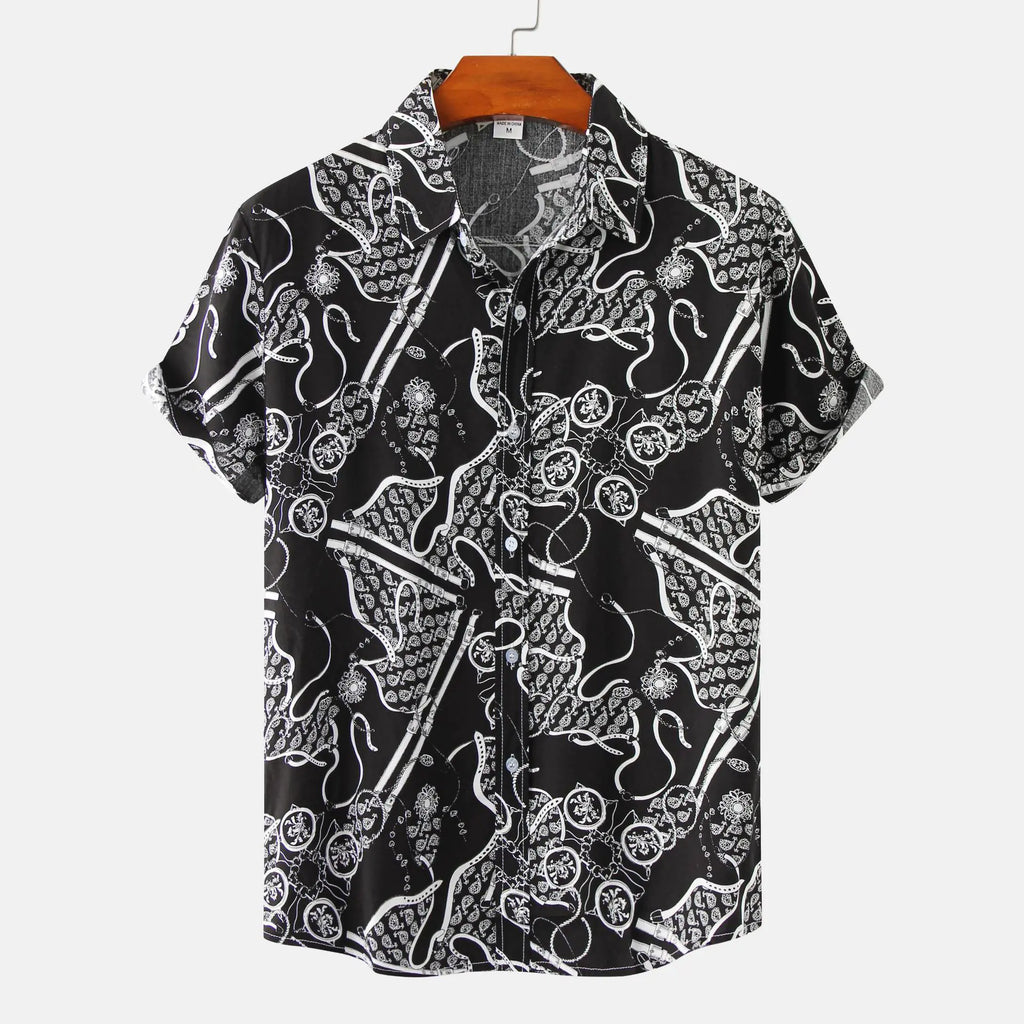 Men's Short Sleeve Casual Button Shirt