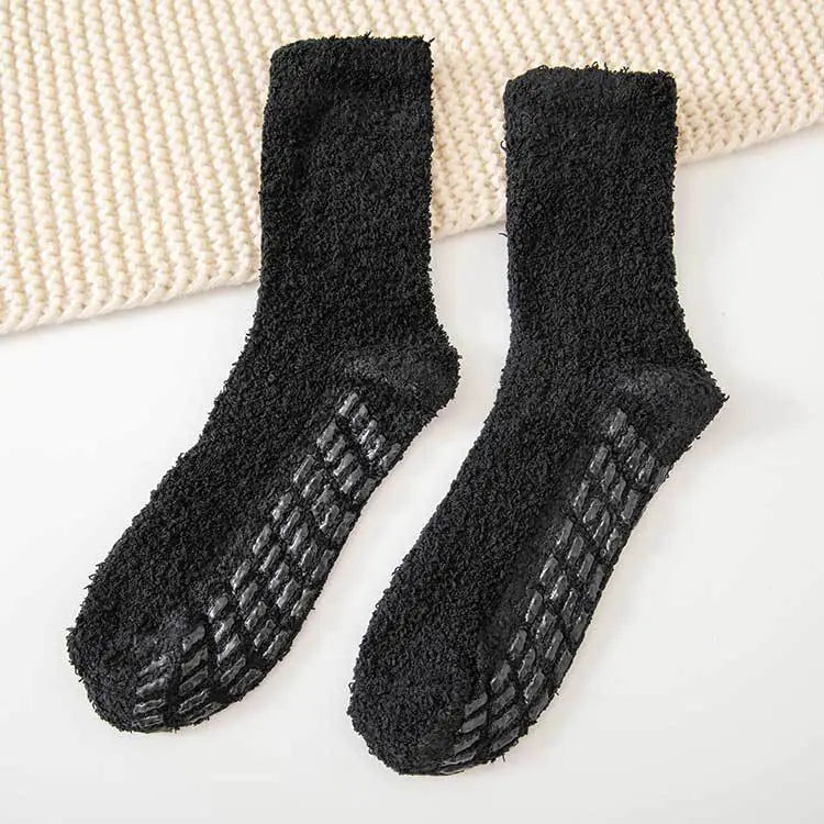 Men's Thick Coral Fleece Socks, Warm Mid-Calf Style